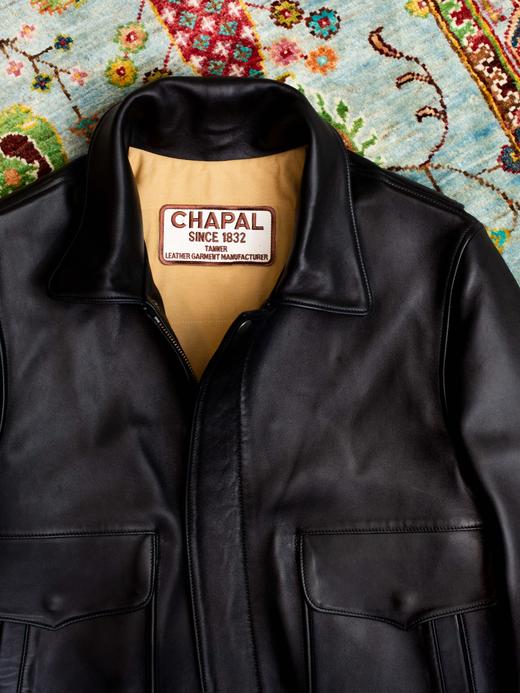 Chapal USAAF 黑色小牛皮飞行员夹克 商品图6