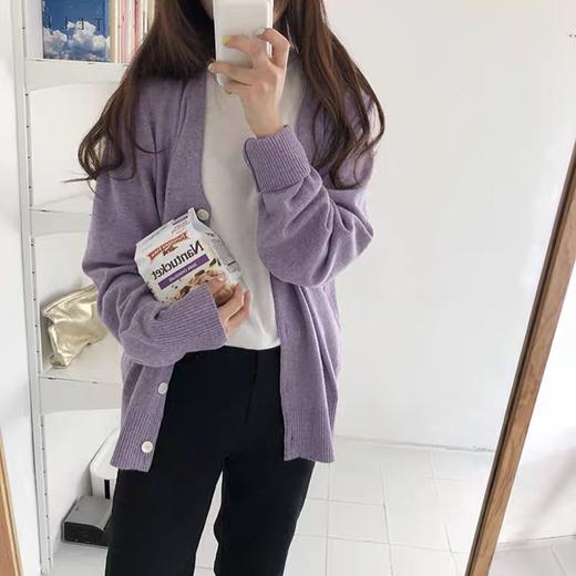 <曾小咸推荐>  娜比同款紫色针织开衫 商品图3