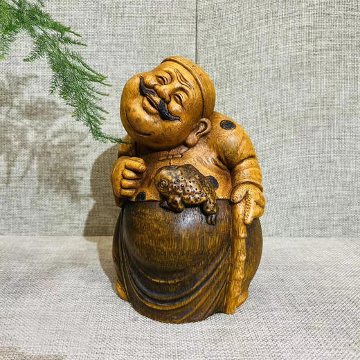 金蟾地主°竹雕摆件 商品图0