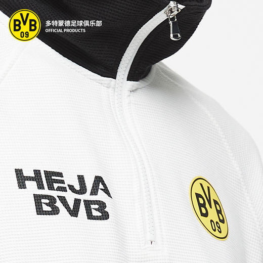 【官方正版】多特蒙德俱乐部 | 华夫格秋冬胶印队徽半拉链休闲立领卫衣 商品图4