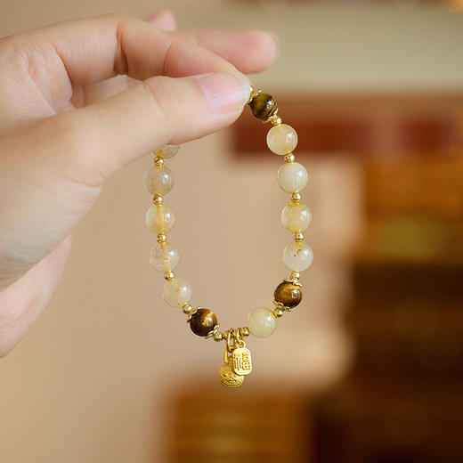 「 一步一响 」黄水晶/虎眼/月光石手链 原创设计 新中式礼物 商品图6