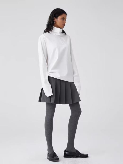 Simple Project/Y24172/高领后开领拼接抽褶衬衫 商品图3