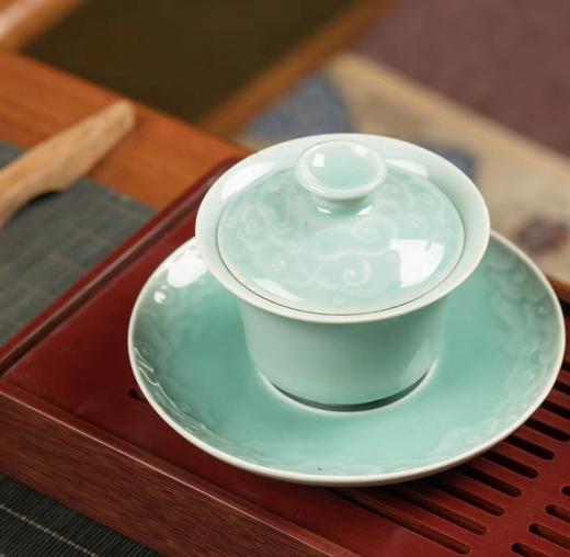 雷慧仙青瓷祥云盖碗 商品图0