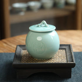 雷慧仙青瓷四君子茶叶罐