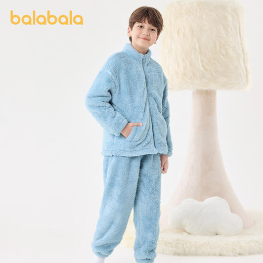 巴拉巴拉儿童睡衣套装冬季加厚珊瑚绒男女童保暖家居服可外出舒适 商品图2