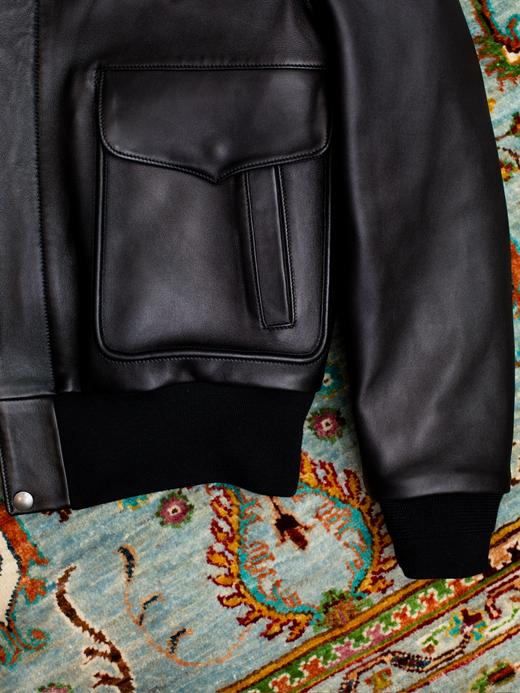 Chapal USAAF 黑色小牛皮飞行员夹克 商品图4