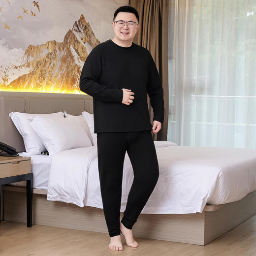 【桑蚕丝绵羊毛】【新款DPD】大依优型大码男装保暖套装内衣护肩护腰抗菌随心裁弹力加绒舒适保暖秋衣秋裤 商品图7