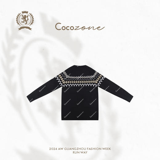 COCO ZONE 复古慵懒风拼色针织衫气质单排扣上衣CC2C2284 商品图2