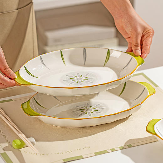 摩登主妇青木鱼盘家用2024新款高级感蒸鱼专用盘子餐具蒸鱼碟菜盘 商品图0