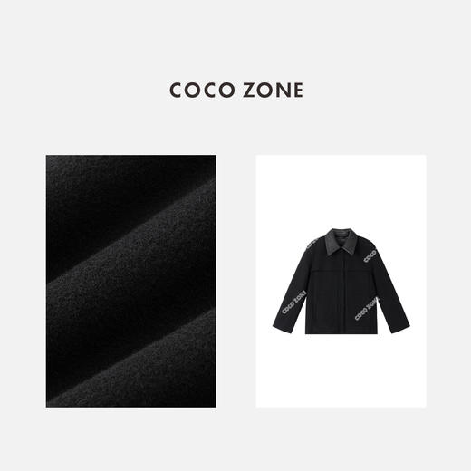 COCO ZONE 高级感撞色拼接翻领外套气质单排扣上衣CC1C1988 商品图4