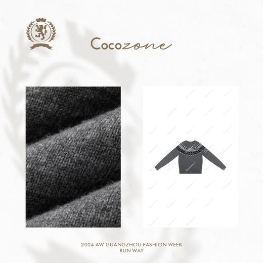 COCO ZONE 法式复古套头针织衫撞色圆领休闲上衣CC2C2280 商品图2