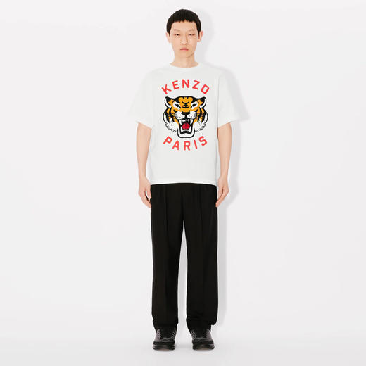 KENZO 高田贤三 男士虎头徽标印花棉质圆领短袖T恤 白色 FE68 TS009 4SG 02 商品图3