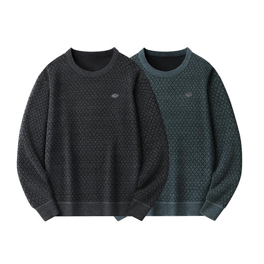 【加绒】【新款DWP】大依优型大码加绒卫衣圆领长袖加肥加大休闲运动上衣男打底衫胖子 商品图1