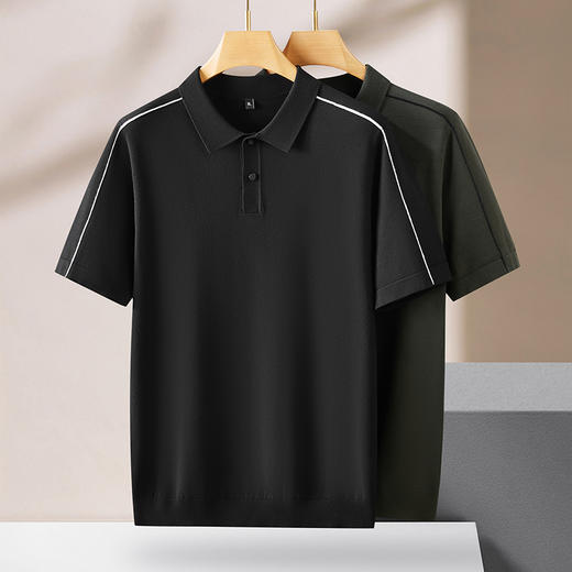 【新款DPF】大依优型翻领毛衣针织短袖背心休闲针织衫毛背心加肥加大上衣男士胖子大码毛衫t恤打底 商品图0