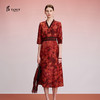 TANGY Collection/天意精品2024冬季新品中国风印花女士中长款连衣裙 商品缩略图0