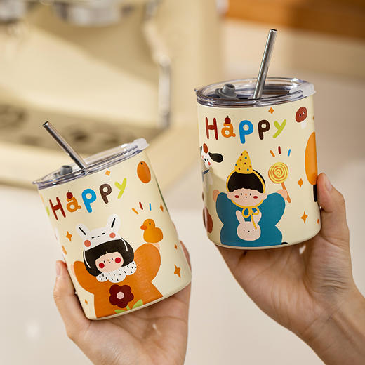 摩登主妇咖啡杯高档精致不锈钢杯子办公室随行杯马克杯保温杯水杯 商品图0