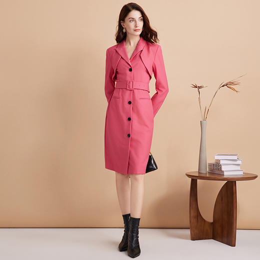 EITIE爱特爱气质干练纯色百搭收腰显瘦通勤西装连衣裙秋季新款7507235 商品图1