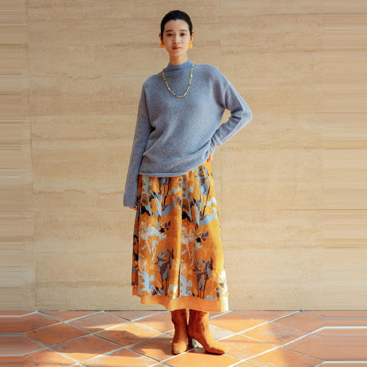 绽放旅行女装661朵/秋冬*山羊绒柔软圆弧领宽松直筒套头羊毛衫 商品图2