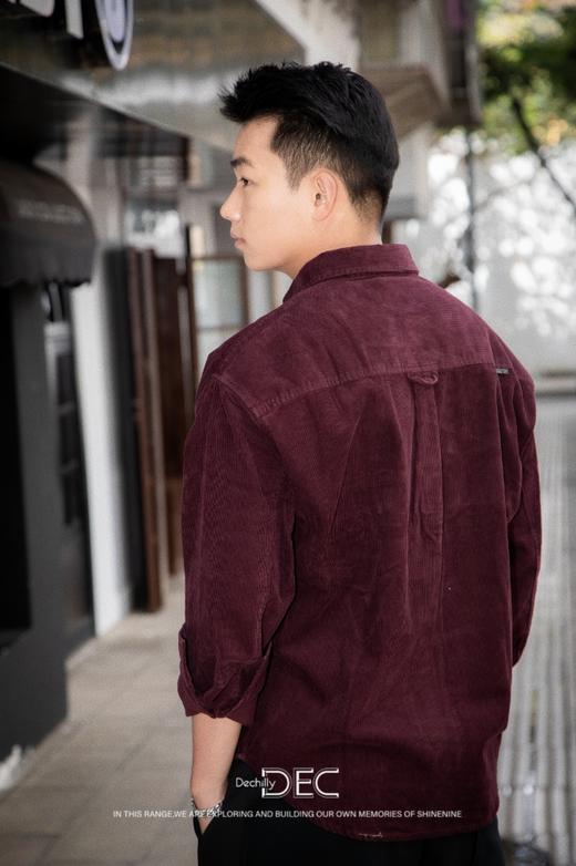 434021165酒红灯芯绒衬衫 商品图1