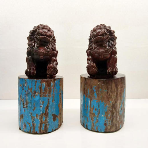 精雕老料狮子°小叶紫檀摆件 商品图0