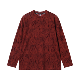 T1803秋季新款时尚个性泼墨圆领套头长袖T恤休闲户外复古上衣