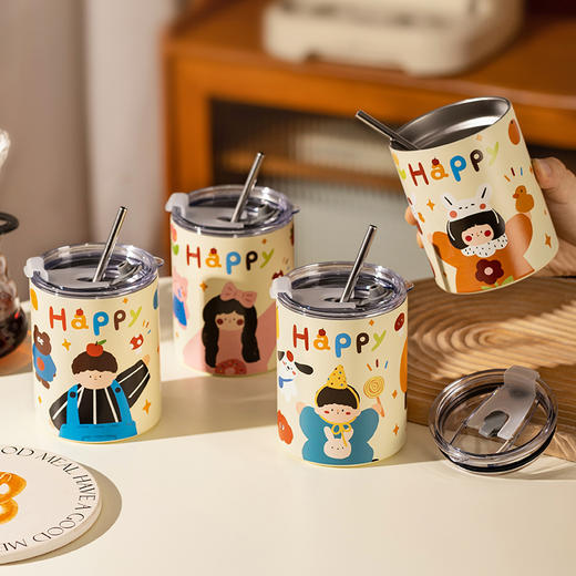 摩登主妇咖啡杯高档精致不锈钢杯子办公室随行杯马克杯保温杯水杯 商品图3