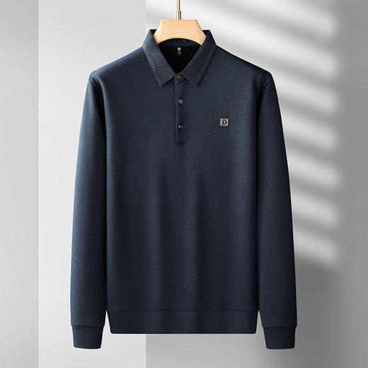 【加绒】【新款DDS】大依优型大码长袖Polo衫翻领男装加肥加大体恤大号上衣胖子 商品图4
