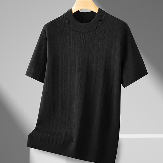 【绵羊毛】【新款DPF】大依优型羊毛毛衣针织短袖背心休闲针织衫毛背心加肥加大上衣男士胖子大码毛衫t恤打底 商品图10