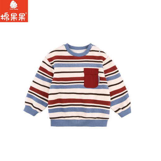 棉果果专柜同款冬季新品男童圆领复合绒加绒卫衣M412180424629 商品图1