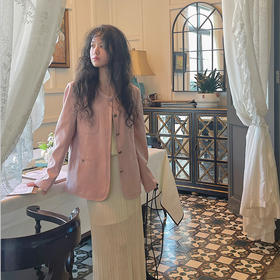 【顺丰包邮】43335 洛诗琳秋季新款羊毛色织小香风西装外套女220092