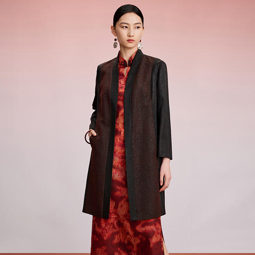 TANGY Collection/天意精品2024秋季新品中国风拼接中长款女士外套 商品图1