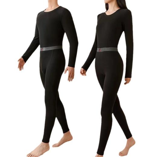 【保暖舒适，温暖加倍，高弹不变形，贴身不臃肿】冬季新款女士保暖内衣套装 加绒情侣黑金貂绒 贴片男士保暖套装秋衣秋裤-QQ 商品图4