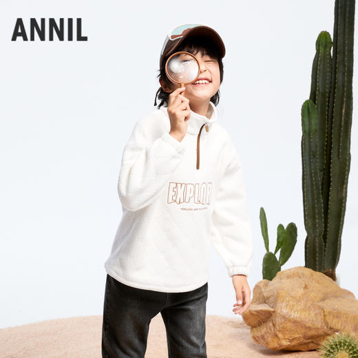 男女童摇粒绒中领卫衣冬季新款安奈儿童装实体店同款AM441774 商品图2