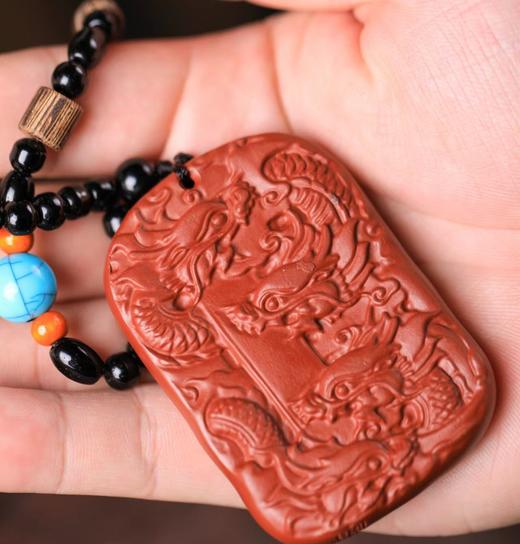 紫砂龙牌雕刻挂饰把玩 商品图2