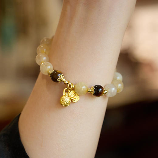 「 一步一响 」黄水晶/虎眼/月光石手链 原创设计 新中式礼物 商品图2