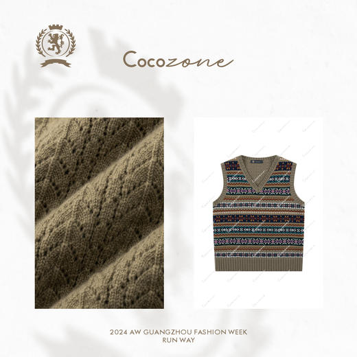 COCO ZONE ”英伦学院“ 撞色V领无袖针织衫CC1C2253 商品图2