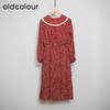 oldcolour春秋款气质减龄收腰显瘦长袖碎花连衣裙DN13103005 商品缩略图1