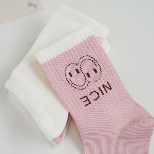 童【2双装 6双6折】丨大童中筒袜秋冬精梳棉袜混色AB版棉袜笑脸袜子【2423222】 商品图3