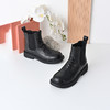 经典鲨2024年冬季新款百搭圆头时尚潮流褶皱烟管靴短筒靴女KW358-D58011 商品缩略图3