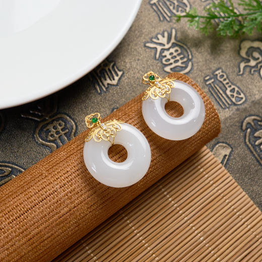 玉美人菲菲HZ#18K和田玉平安扣吊坠约24mm-多样性发一 商品图0