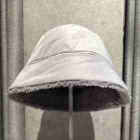 Yves Salomon - BOB TECHNICAL FABRIC/LAMB - SIROCCO - 女装 - 帽子 - 希洛克灰