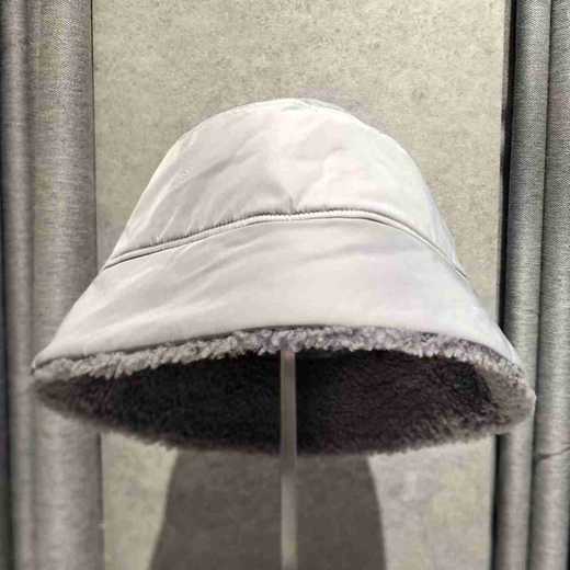 Yves Salomon - BOB TECHNICAL FABRIC/LAMB - SIROCCO - 女装 - 帽子 - 希洛克灰 商品图0