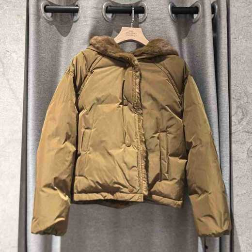 Yves Salomon - DOWN JACKET MAT TECHNICAL FABRIC - NUTS - 女装 - 羽绒服 - 坚果棕 商品图0