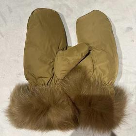 Yves Salomon - GLOVES TECHNICAL FABRIC - NUTS - 女装 - 滑雪手套 - 坚果棕