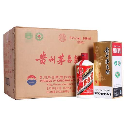 茅台贵州茅台 飞天茅台 53度 酱香型白酒 53度 500mL 12瓶 【大件原箱】 商品图0