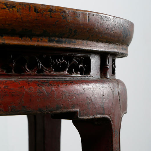 华伦正品雕花双拼圆桌实木雕刻明清古典家具搭配书房老物件收藏 商品图3