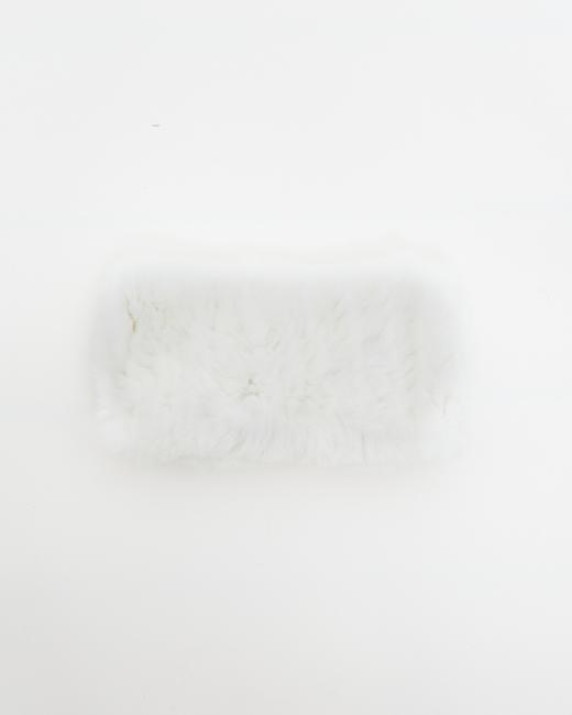 Yves Salomon - HEAD BAND KNITTED REX RABBIT - WHITE - 配件 - 头带 - 白色 商品图0