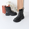 经典鲨2024年冬季新款时尚百搭圆头后拉链潮流帅气短筒靴女KG25-D58211 商品缩略图2