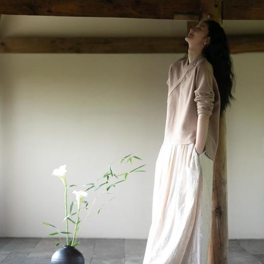 牧衣游原创 手工刺绣棉混纺绒感衬衫女新款禅意复古百搭上衣 云行 商品图1