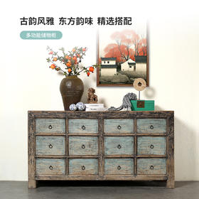 诧寂风实木餐边柜中古复古风全实木餐边柜玄关柜储物收纳柜